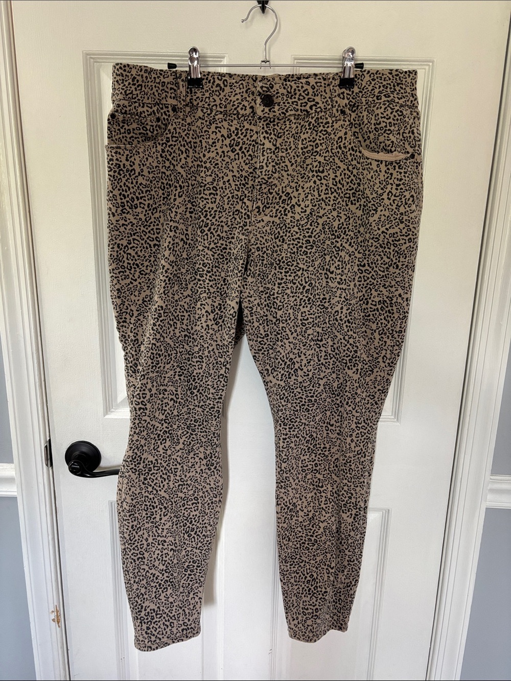 Seven7 Women's Skinny Jeans in Tan Leopard Print